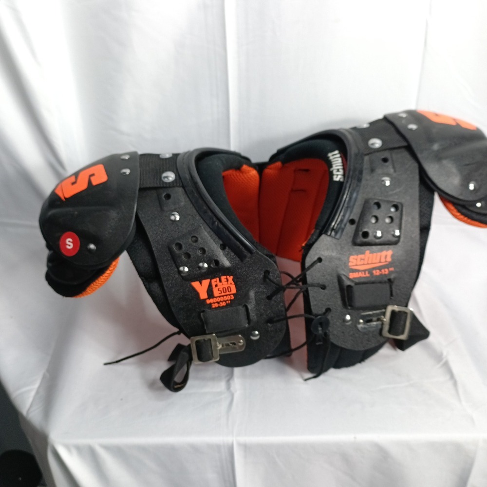 Schutt Y-Flex 500 Youth Football Shoulder Pads Small 12-13 96000503 Black Orange